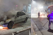 Incendio de un automóvil en el centro de la Capital