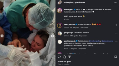 Nació Faustino el hijo de Gianluca Simeone
