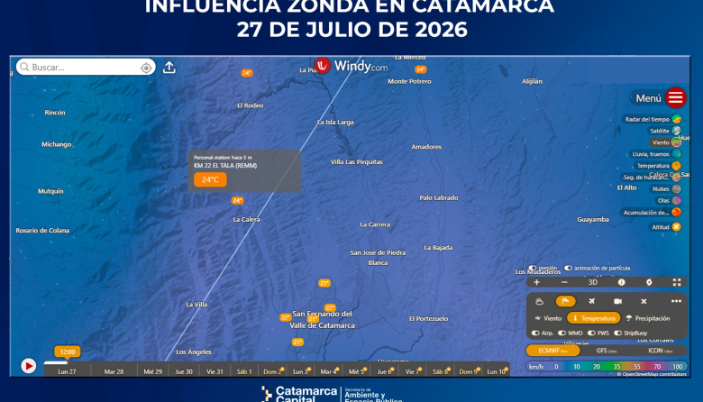 📍 INFLUENCIA DE ZONDA EN CATAMARCA