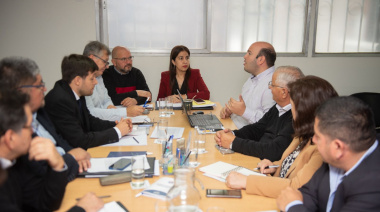 Senadores con el director de Osep y la secretaria de Asuntos Municipales por Decretos del Ejecutivo
