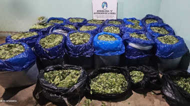 En Antofagasta de la Sierra personal policial incautó casi media tonelada de hojas de coca y dos camionetas