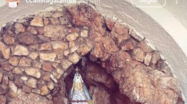Camila Galante, pareja de Leandro Paredes, y sus hijos visitaron a la Virgen del Valle