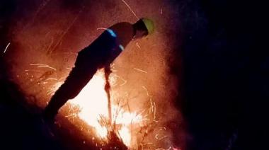 Incendio de pastizales en Huacra