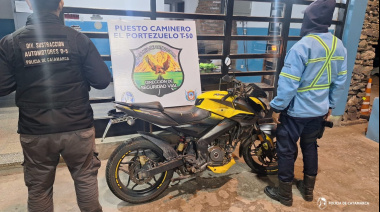 En un puesto caminero secuestraron una motocicleta requerida por la Justicia de Buenos Aires