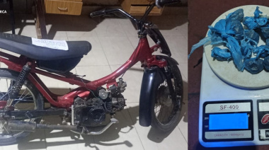 Arrestan a una persona, secuestran una motocicleta y Marihuana