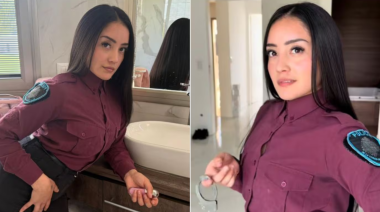 Una policía grabó videos en TikTok con el uniforme, desató un escándalo y la suspendieron