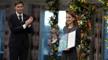 La hija de María Corina Machado recibió el Nobel de la Paz y acusó de criminal a Maduro