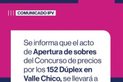 📰 Apertura de sobres por los 152 dúplex en Valle Chico