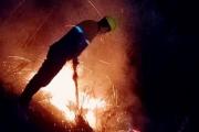 Incendio de pastizales en Huacra