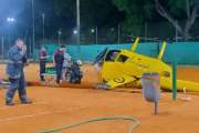 Cayó un helicóptero en el ex circuito KDT de Palermo