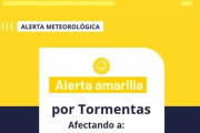 ⚠️Alerta amarilla por tormentas para Catamarca